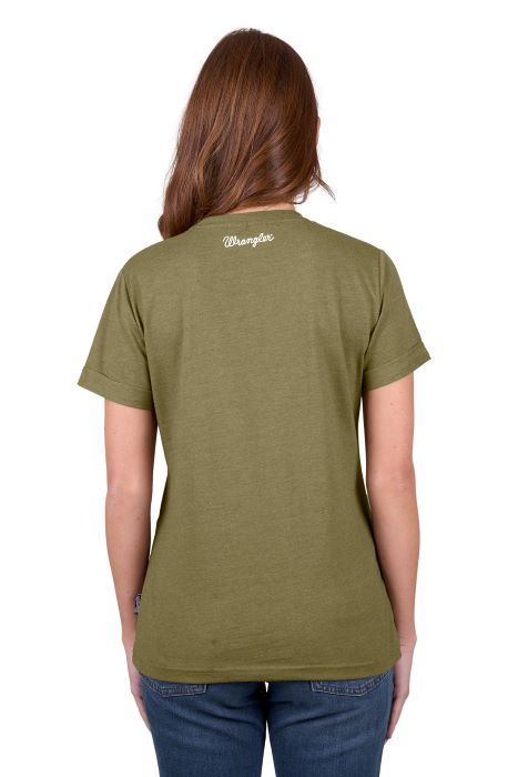 WRANGLER LAYLA WOMENS SS TEE - KHAKI MARLE [SZ:8]