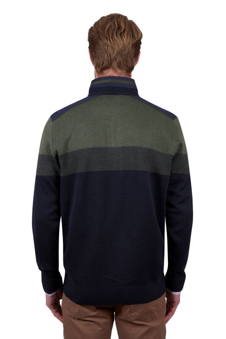 THOMAS COOK MENS ROY 1/4 ZIP JUMPER - NAVY/DARK GREEN [SZ:M]