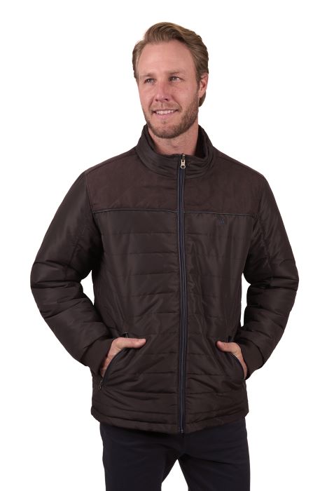 THOMAS COOK MENS NATHAN REVS JACKET - DARK BROWN/NAVY [SZ:S]
