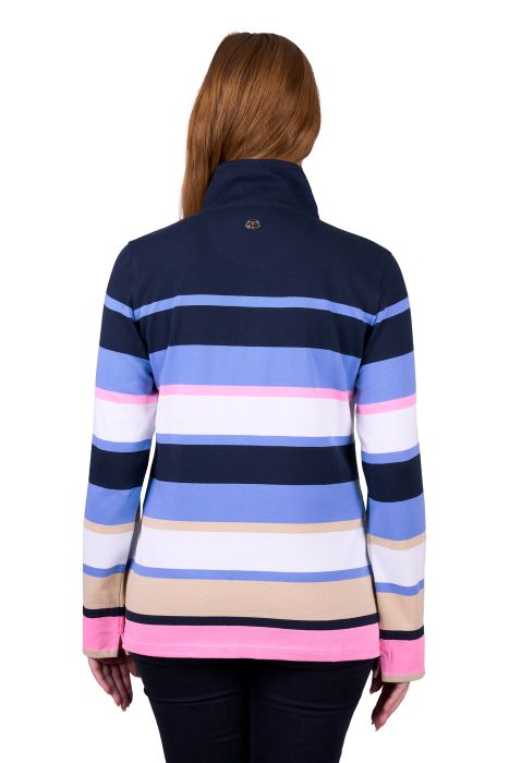 THOMAS COOK WOMENS ELENA 1/4 ZIP RUGBY - BLUE [SZ:8]