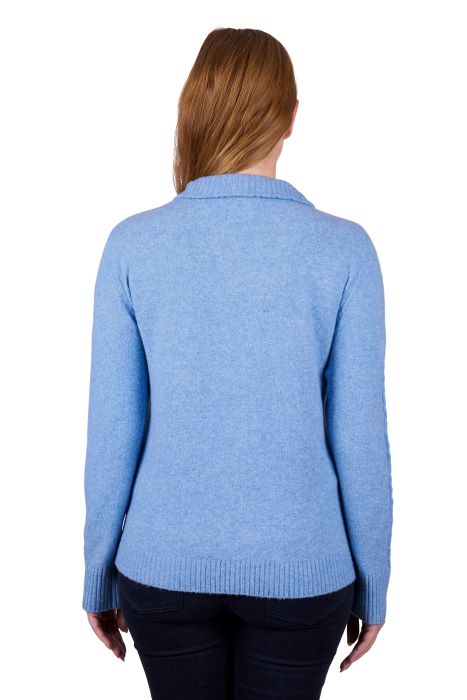 THOMAS COOK CLARA WOMENS 1/4 ZIP JUMPER - BLUE MARLE [SZ:8]