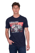 BULLZYE MENS CRAWFORD SHORT SLEEVE TEE - NAVY [SZ:XS]