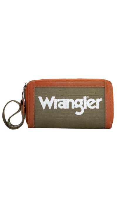 WRANGLER CANVAS ICONIC LOGO WALLET - KHAKI 