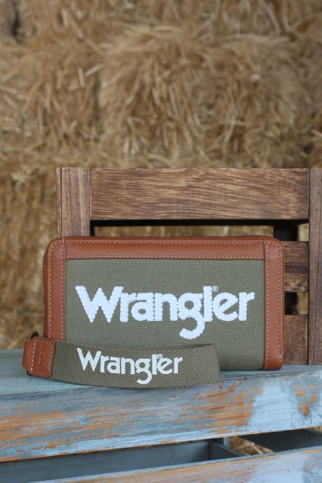 WRANGLER CANVAS ICONIC LOGO WALLET - KHAKI 