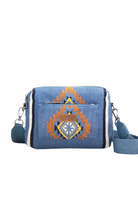 WRANGLER MAYA AZTEC CROSSBODY BAG - BLUE 
