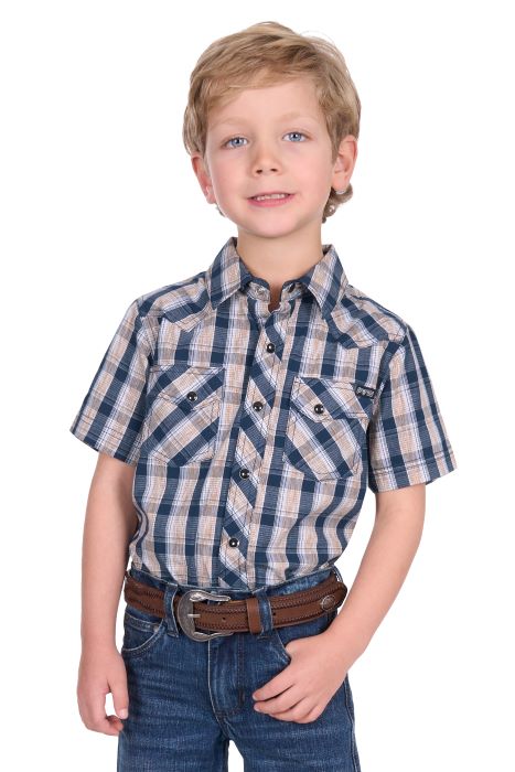 Pure Western Boys Peter Short Sleeve Shirt [sz:4]