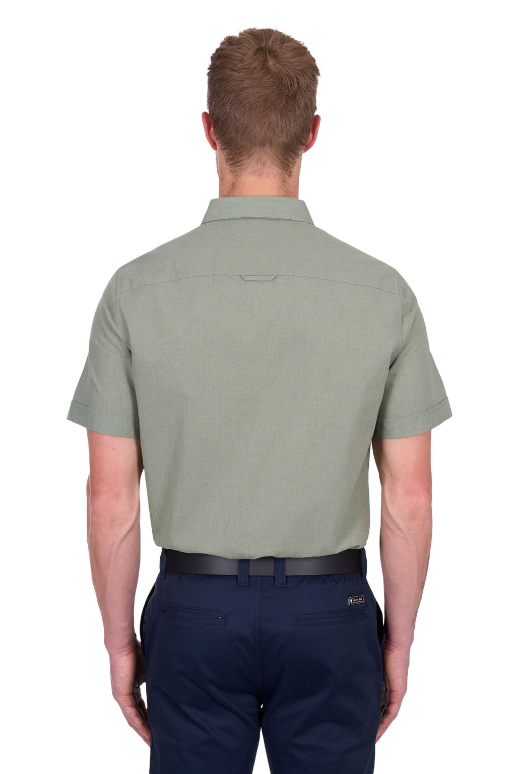Thomas Cook Mens Linen Short Sleeve Shirt - Sage [sz:m]