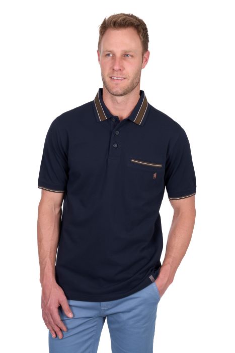 Thomas Cook Mens Ben Tailored 1pkt Short Sleeve Polo - Navy [sz:s]