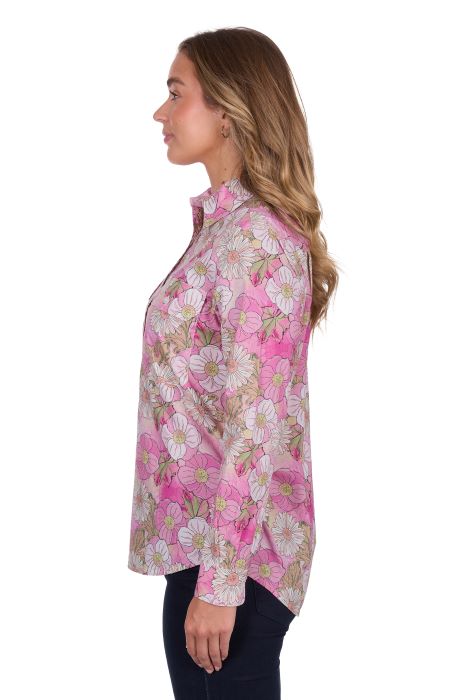 Hardslog Womens Etta 1/2 Plkt Long Sleeve Shirt [sz:8]