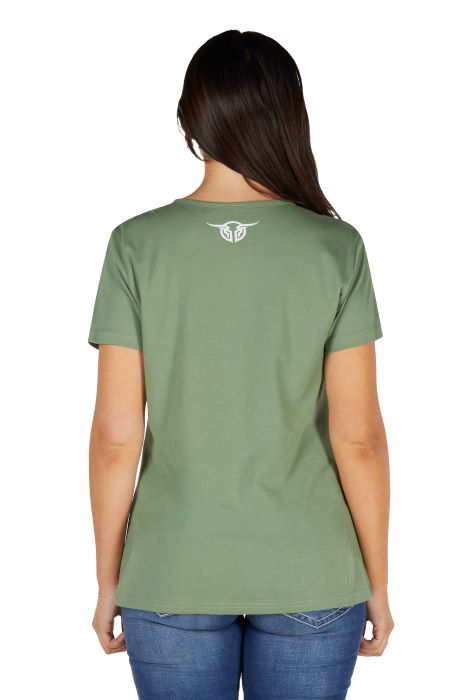Bullzye Eleanor Womens Short Sleeve Tee - Moss [sz:10]