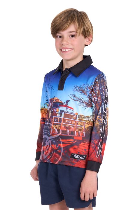 Bullzye Boys Road Train Long Sleeve Tee [sz:4]