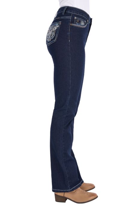 Pure Western Womens Daph Hi Rise Bootcut Jean 30l [sz:6]