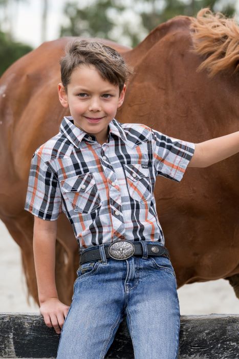 Pure Western Boys Terry Ss Shirt [sz:4]