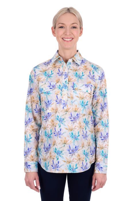 Hard Slog Wmns Meadow 1/2 Plkt Ls Shirt [sz:10]