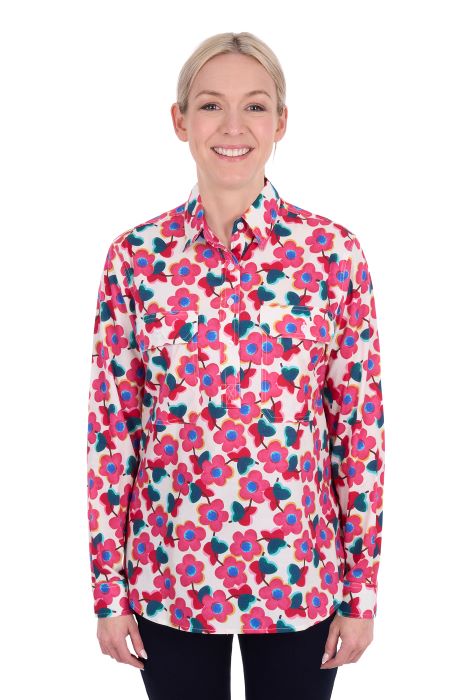 Hard Slog Wmns Lorri 1/2 Plkt Ls Shirt [sz:12]