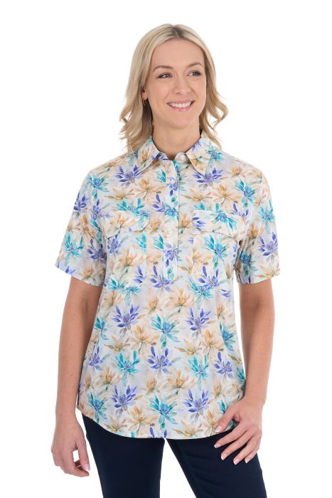Hard Slog Wmns Meadow 1/2 Plkt Ss Shirt [sz:8]