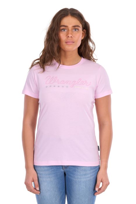 Wrangler Womens Lucy Ss Tee - Pastel Pink [sz:8]