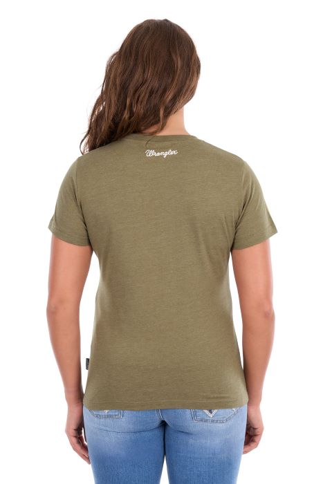 Wrangler Womens Lucy Ss Tee - Khaki Marle [sz:8]