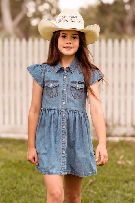 Wrangler Girls Poppy Short Sleeve Dress [sz:4]