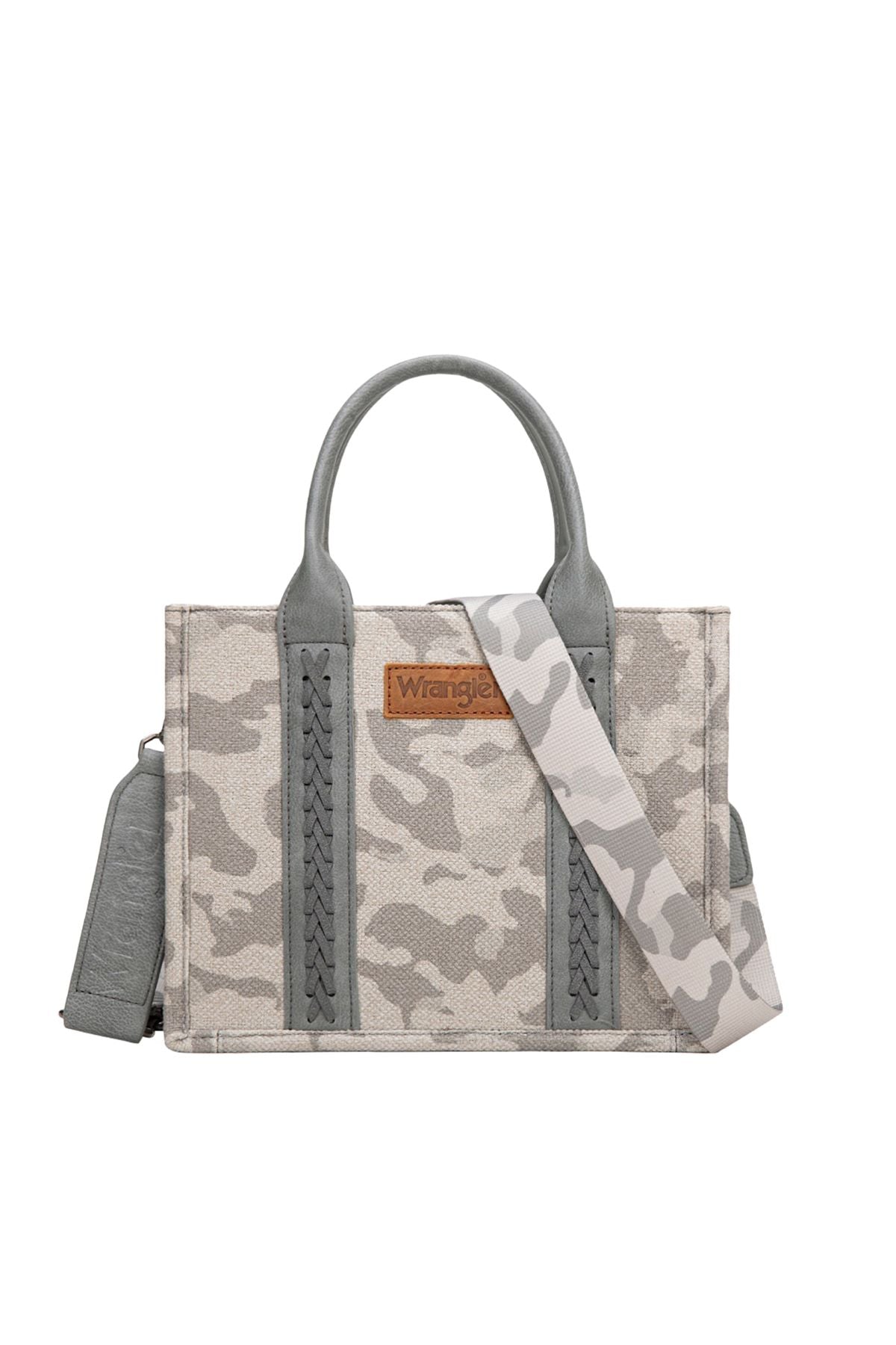 Wrangler Camo Print Crossbody Bag - Light Grey