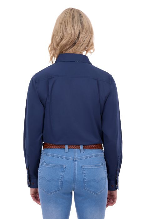 Thomas Cook Womens Stretch Drill Long Sleeve Shirt - Ink [sz:12]