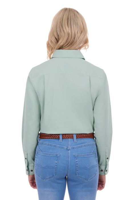 Thomas Cook Womens Stretch Drill Long Sleeve Shirt - Mint [sz:8]