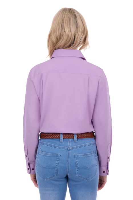 Thomas Cook Womens Stretch Drill Long Sleeve Shirt - Lilac [sz:8]
