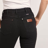 Wrangler Womens Mid Waist Bootcut Jeans - Black