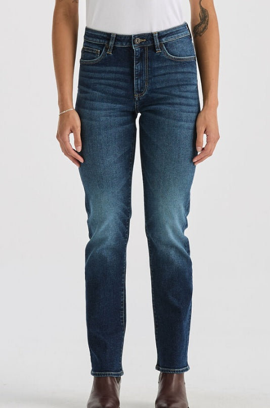 LEE LWM MID STRAIGHT WOMENS JEANS - AGED INDIGO [SZ:6]