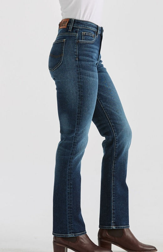 LEE LWM MID STRAIGHT WOMENS JEANS - AGED INDIGO [SZ:6]