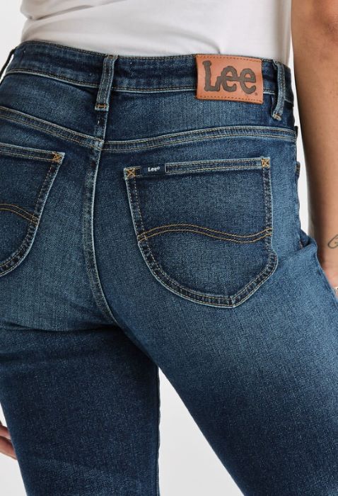 LEE LWM MID STRAIGHT WOMENS JEANS - AGED INDIGO [SZ:6]